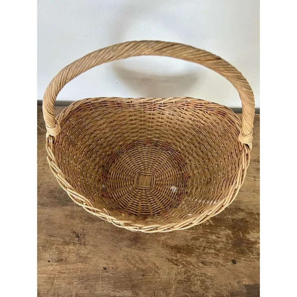 Vintage Wicker Basket | Rustic Farmhouse Storage Bin | Cottagecore Home Decor